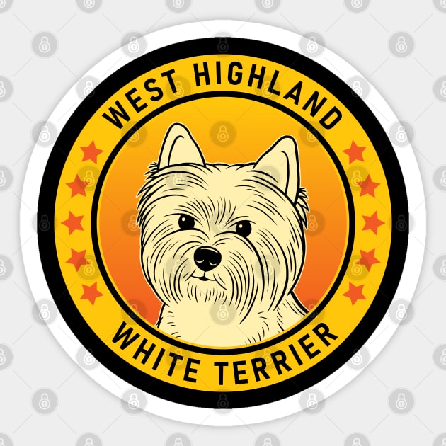 West Highland White Terrier Westie Dog Portrait Sticker by millersye